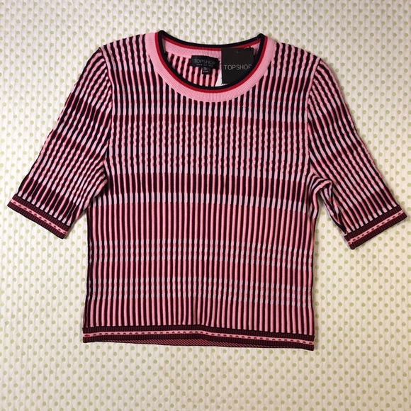 Topshop Tops - TOPSHOP WOMENS PRETTY PINK & BLUE TOP SIZE 6